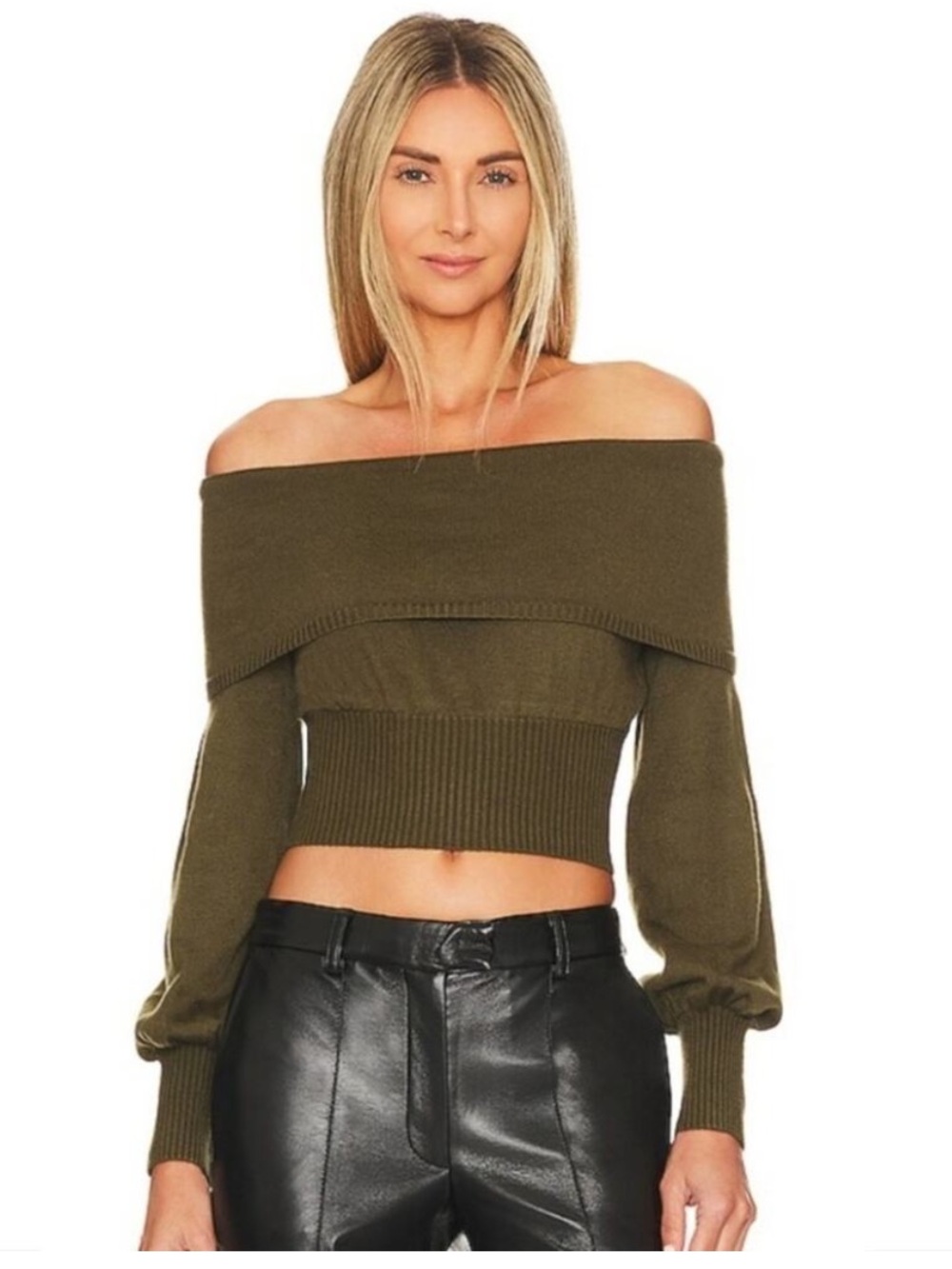 House of Harlow 1960 x REVOLVE Chey Off Shoulder Sweater Green Size M